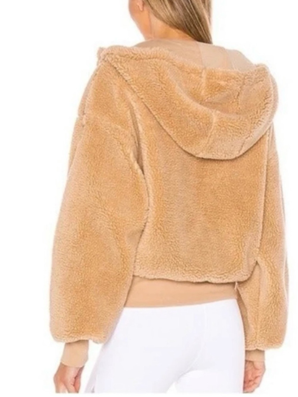 ALO Yoga Streetside Half Zip Hoodie Pullover Sherpa Camel Medium - Picture 5 of 17